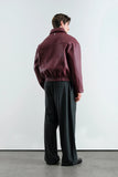 Textured Burgundy Leather Jacket