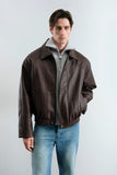 Textured Brown Leather Jacket