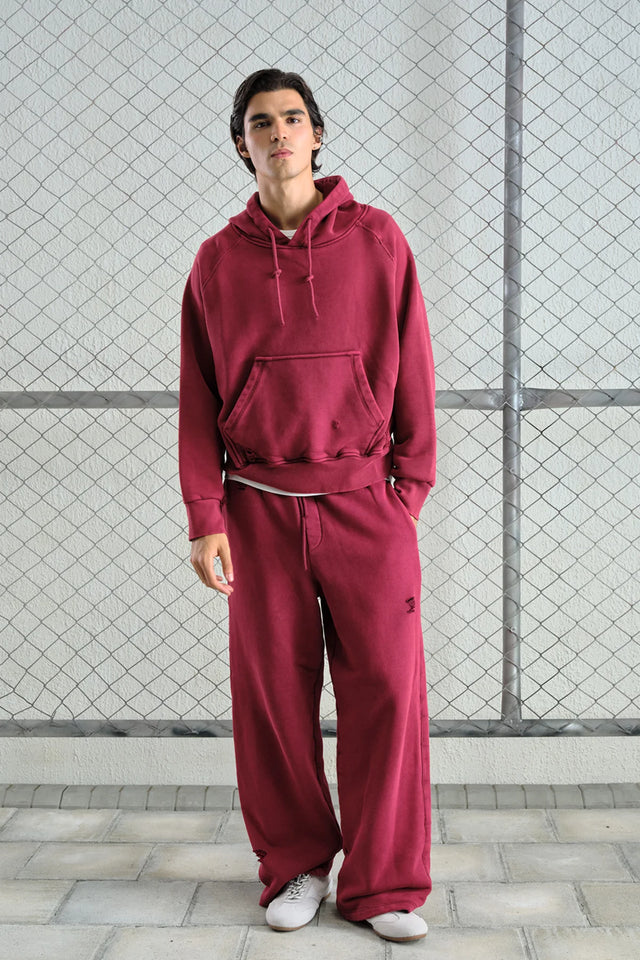 Burgundy Vintage Wash Hoodie