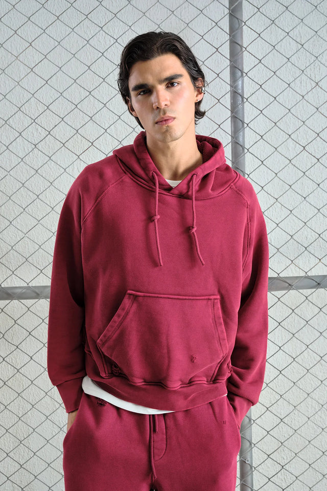 Burgundy Vintage Wash Hoodie
