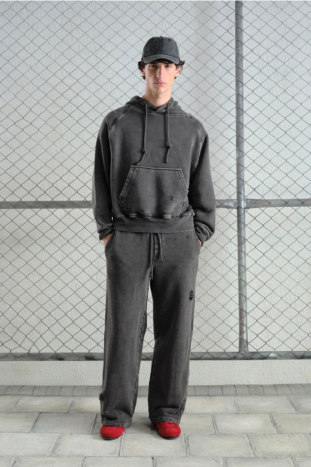 BLACK VINTAGE WASH JOGGER PANTS