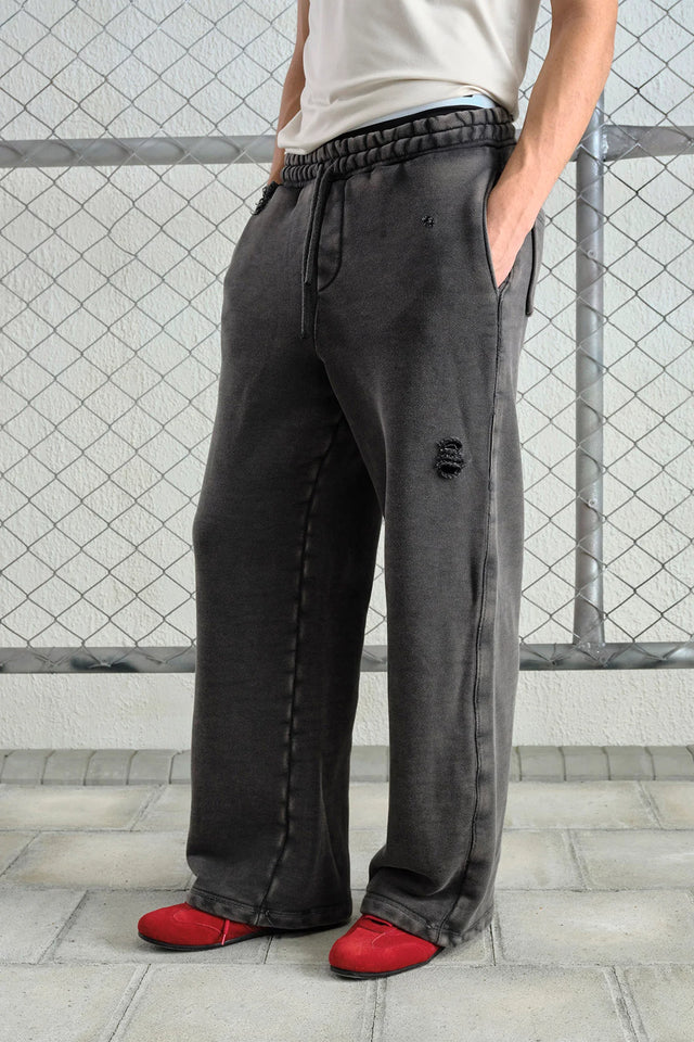 BLACK VINTAGE WASH JOGGER PANTS