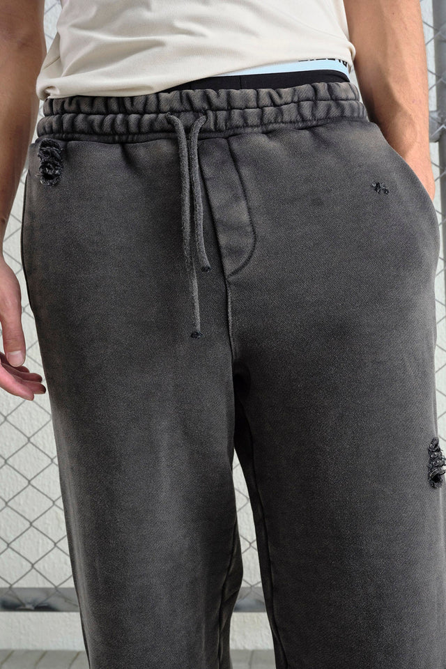 BLACK VINTAGE WASH JOGGER PANTS