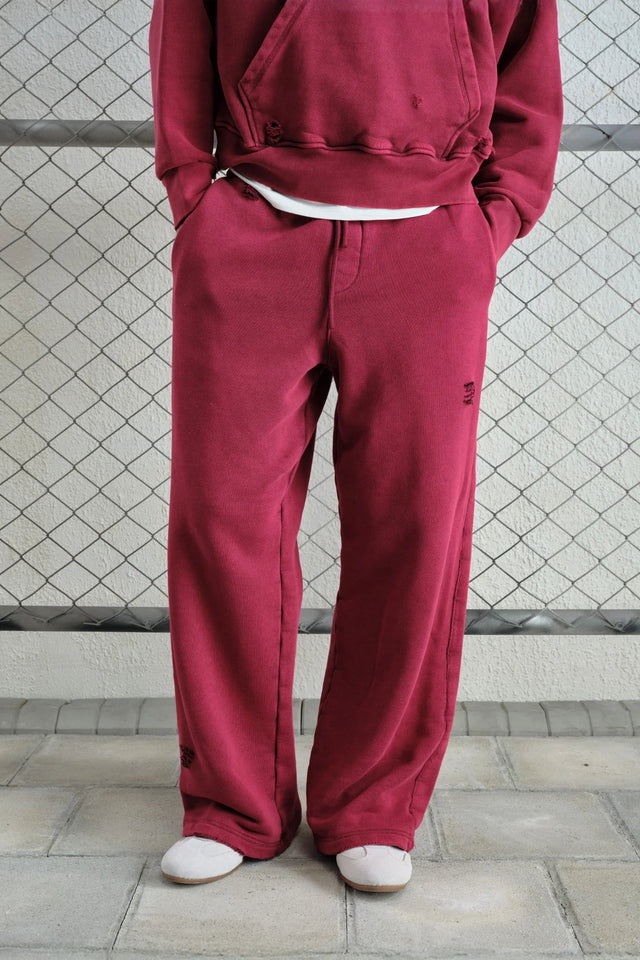 Burgundy Vintage Wash Jogger Pants