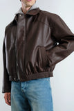 Textured Brown Leather Jacket